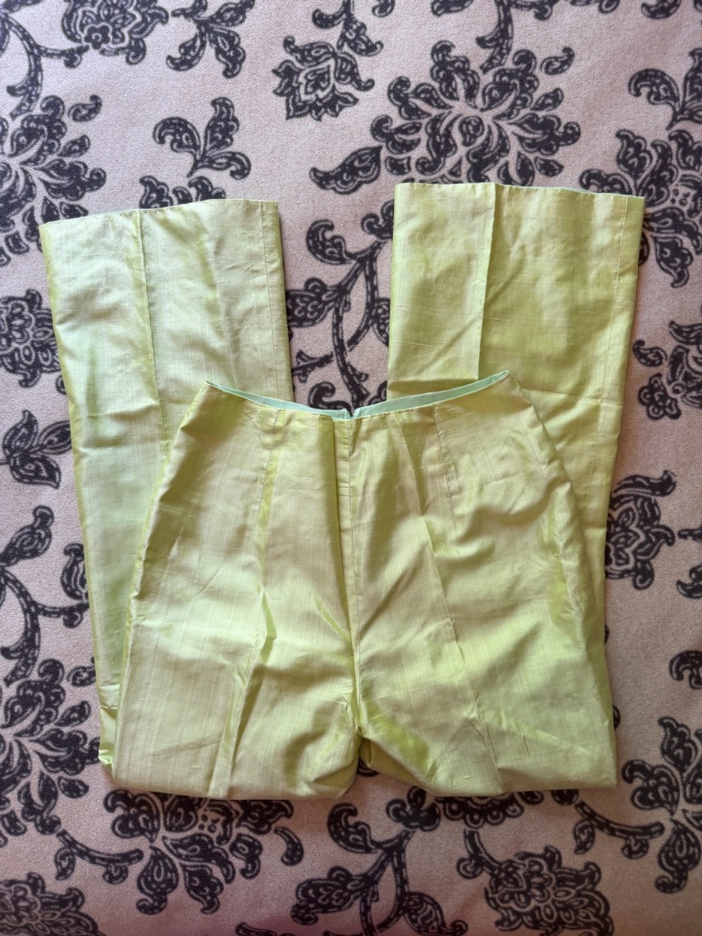Light Lime Green High-Waist Wide-Leg Pants